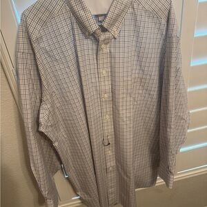 Roundtree & Yorke Men’s Button Down Dress Shirt Check 17.5 34 NWOT